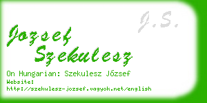 jozsef szekulesz business card