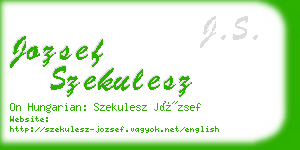 jozsef szekulesz business card